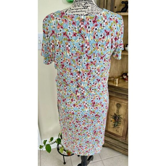 J. Jill Colorful Floral Combo Style Stretch Dress - Picture 9 of 9